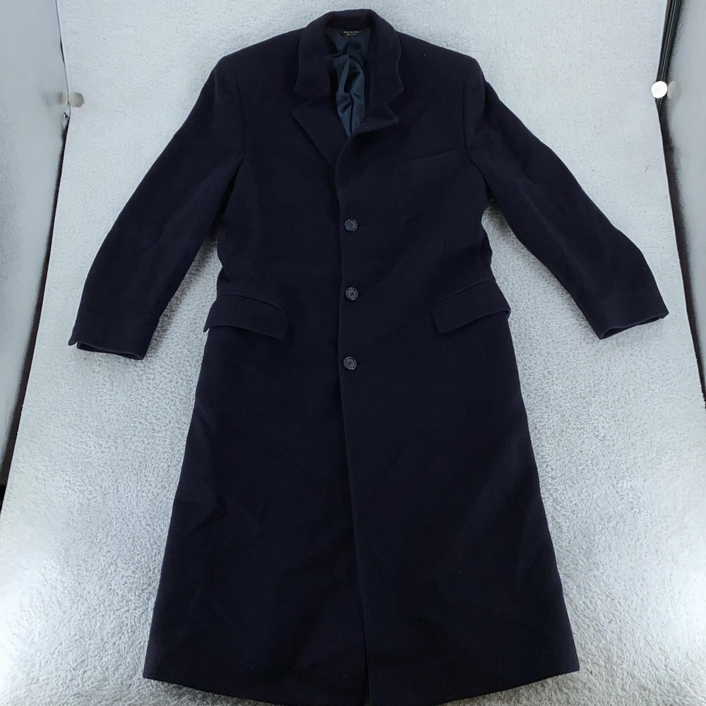 Vintage Saks Fifth Avenue Cashmere Coat Mens‎ 44 Large Long Dress Overcoat USA